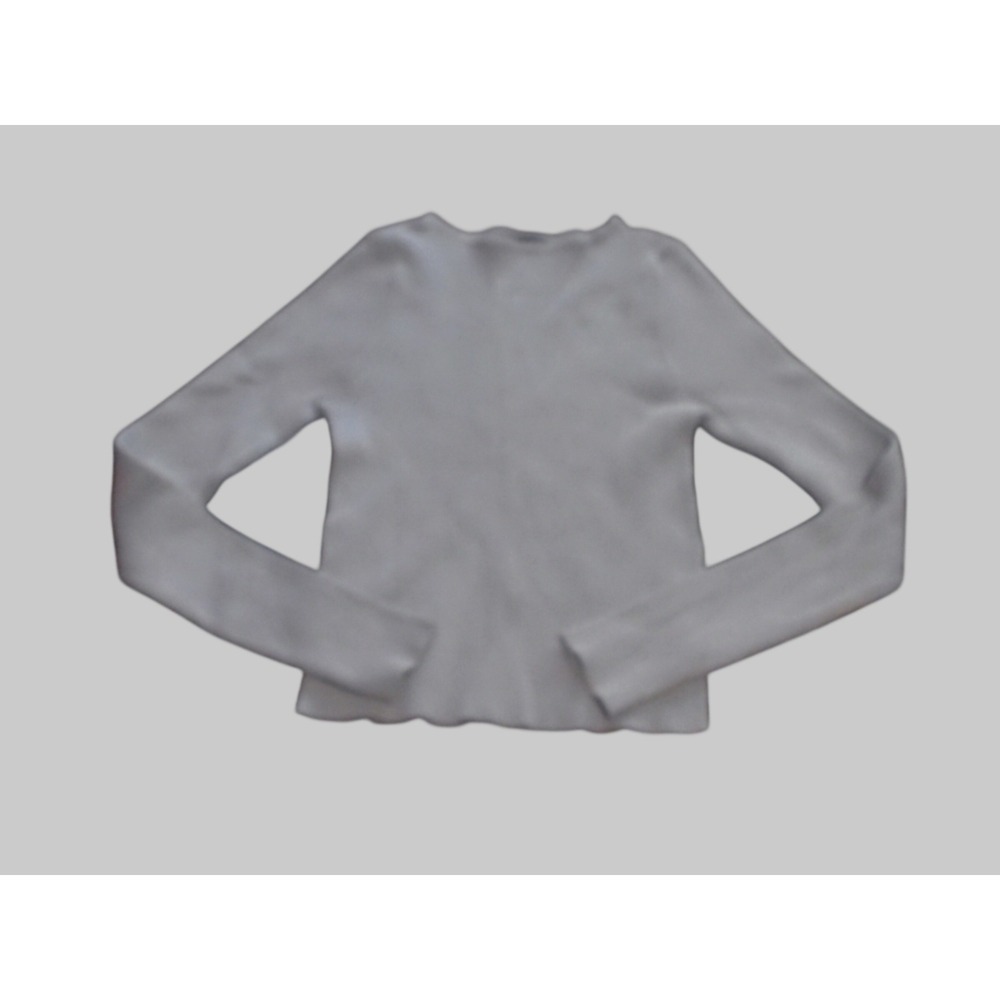 Kendall &‎ Kylie grey Ribbed Knit Long Sleeve Top Size Small Crew Neck